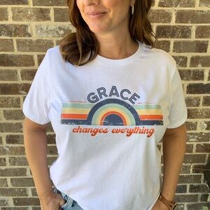 Grace Changes Everything graphic Tee Bella Canvas Relaxed Jersey Size Medium